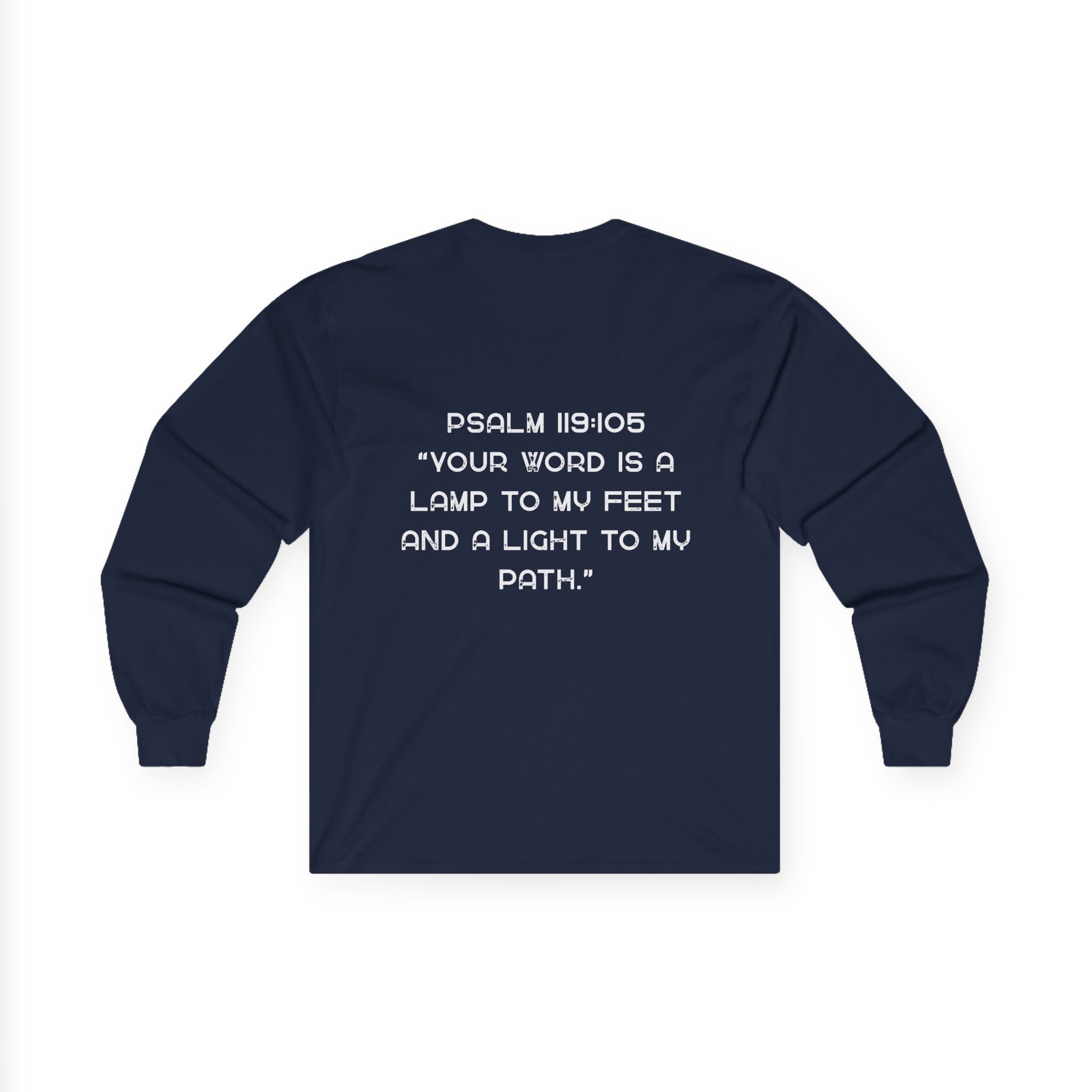 Psalm 119:105 Long Sleeve Tee — 'Your Word Is a Lamp to My Feet' Christian Shirt