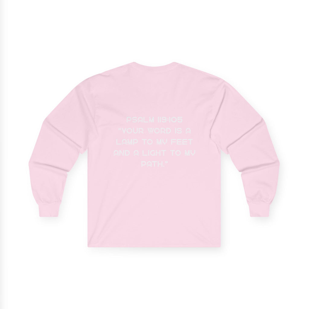 Psalm 119:105 Long Sleeve Tee — 'Your Word Is a Lamp to My Feet' Christian Shirt