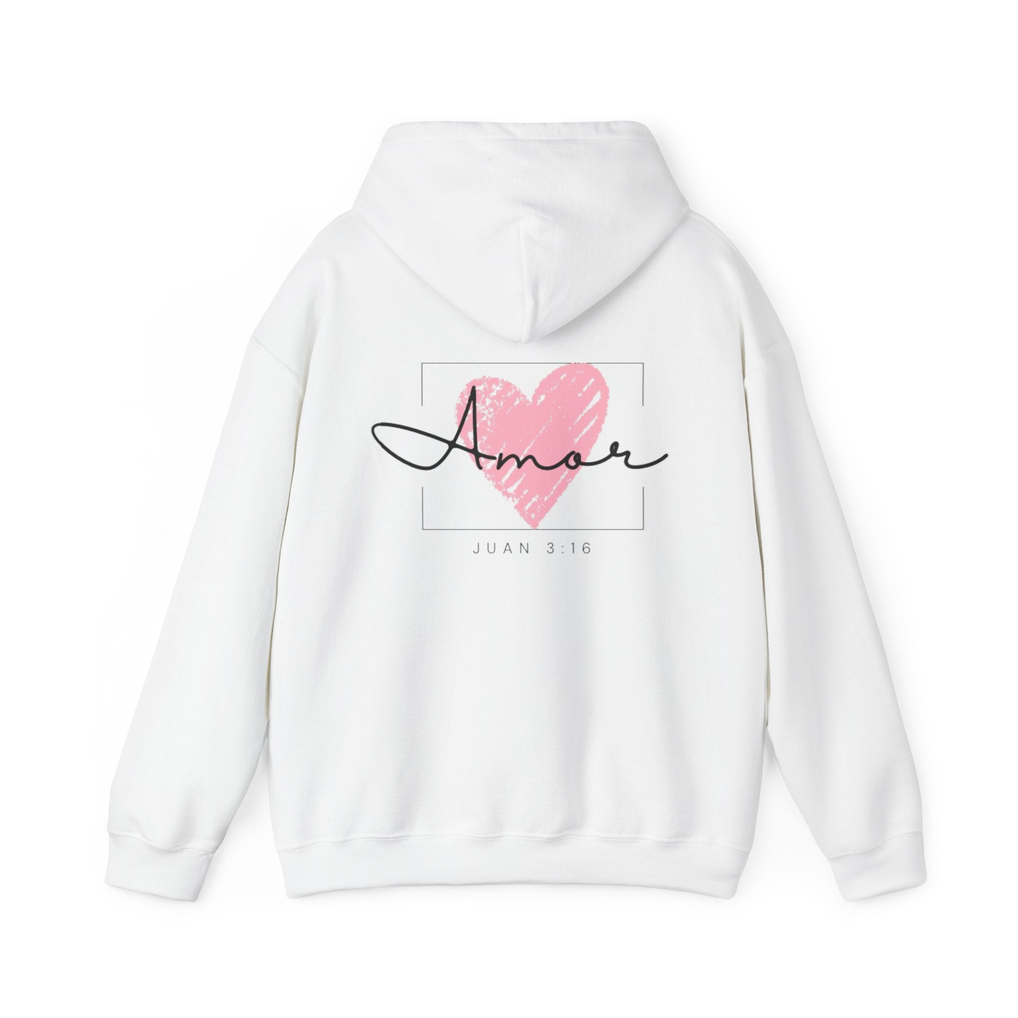 Amor Heart Christian Hoodie — Juan 3:16 unisex