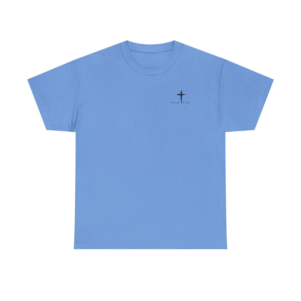 Christian T-Shirt - John 3:16 Cross with Purple Butterflies, Faith Tee