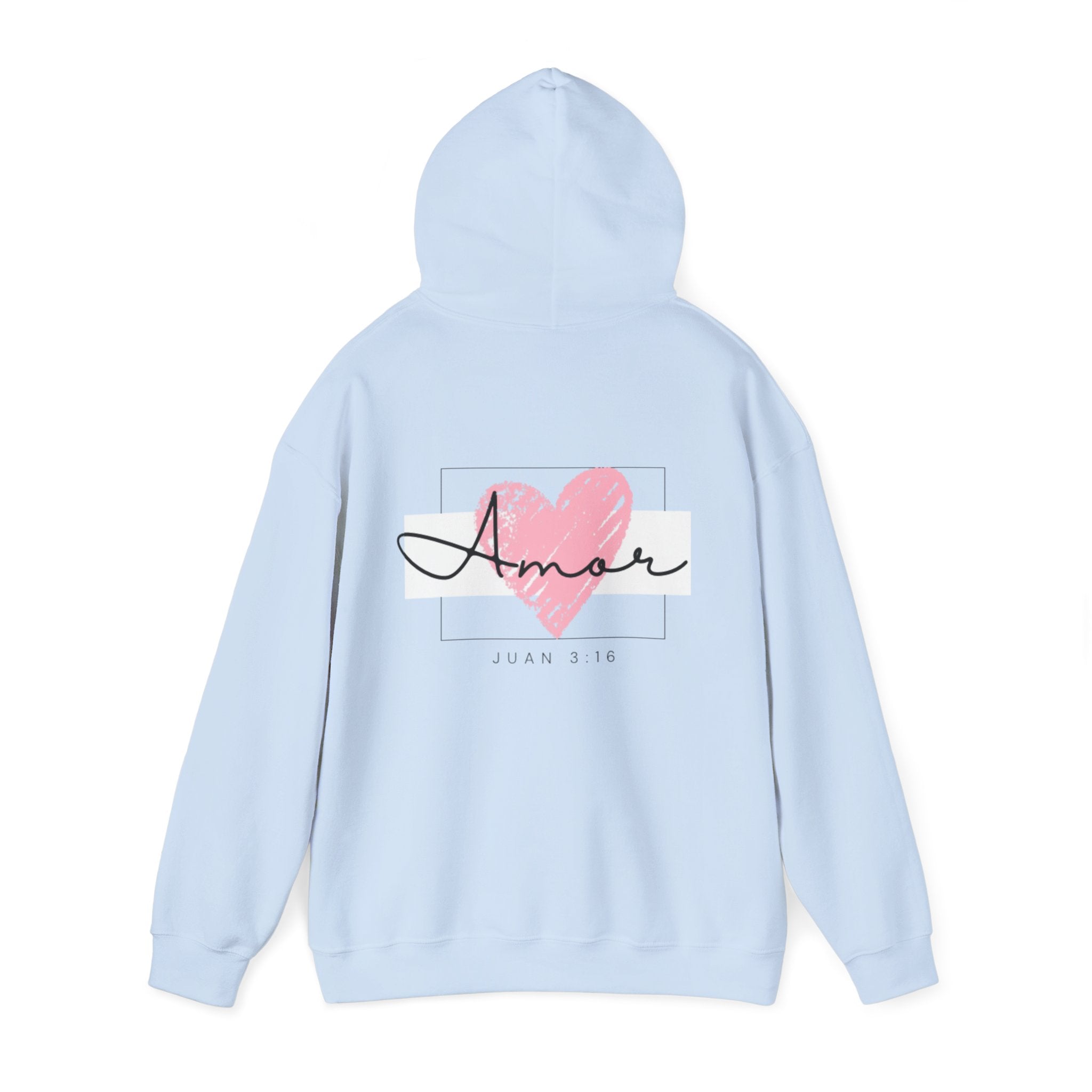 Amor Heart Christian Hoodie — Juan 3:16 unisex