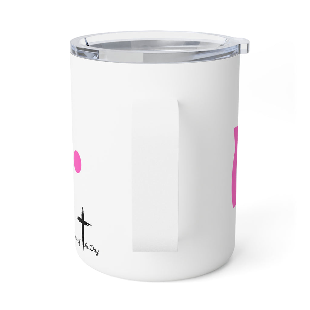 Insulated Mug - Pink "Pray" with Matthew 6:9-13