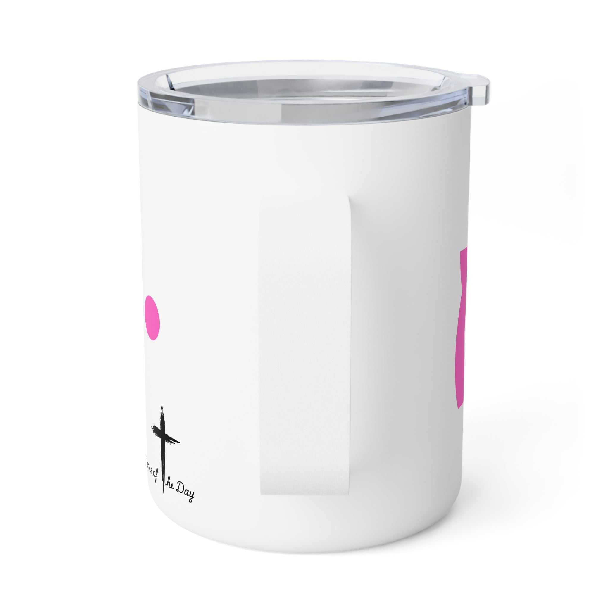Insulated Mug - Pink "Pray" with Matthew 6:9-13
