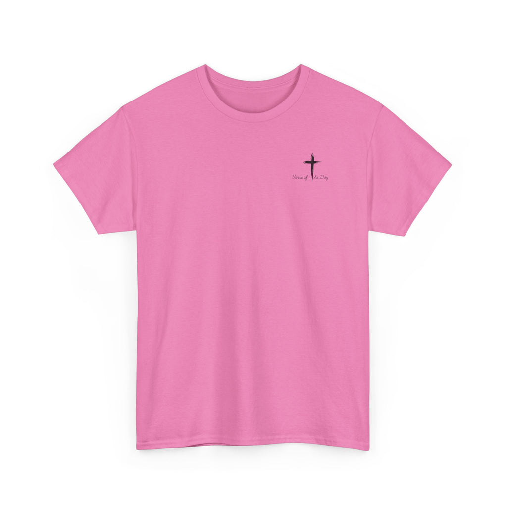 Christian T-Shirt - John 3:16 Cross with Purple Butterflies, Faith Tee