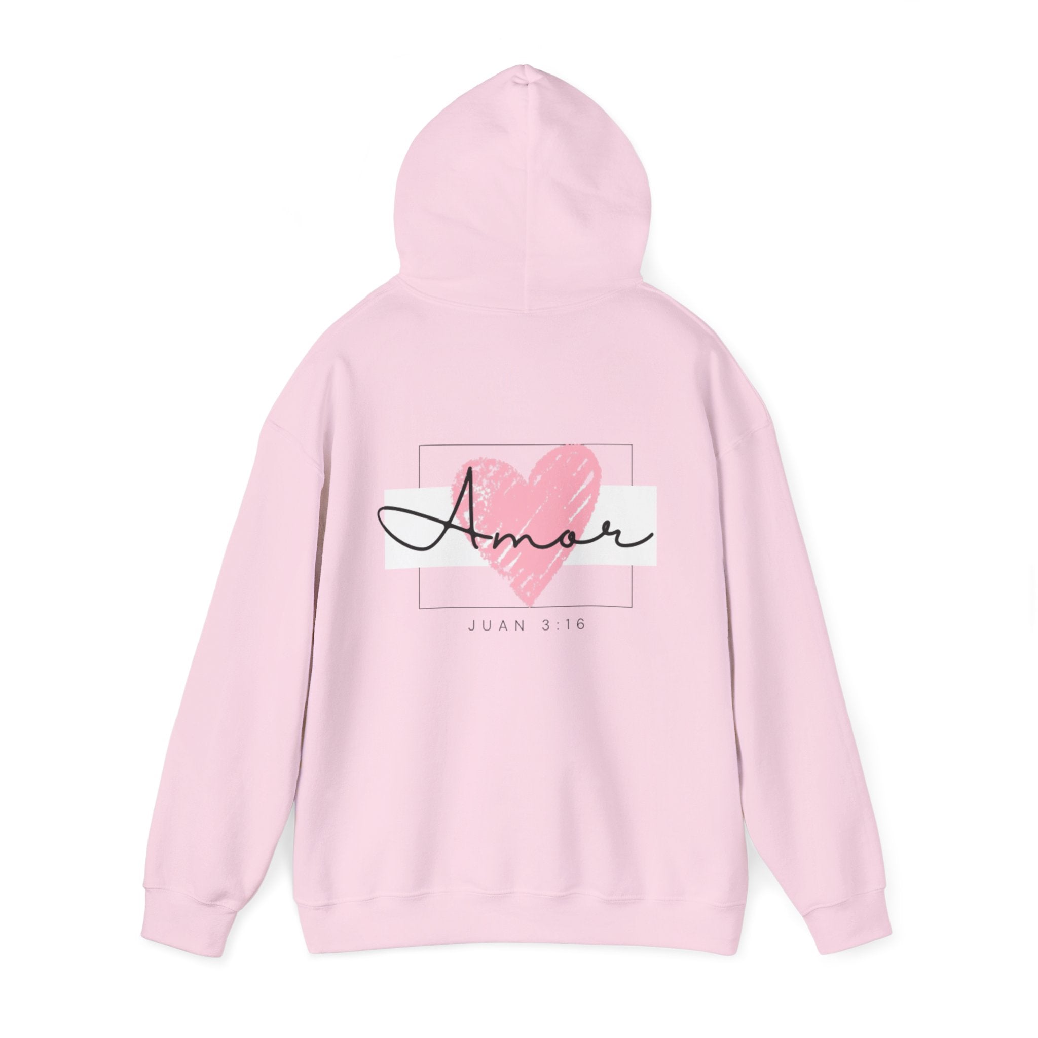 Amor Heart Christian Hoodie — Juan 3:16 unisex