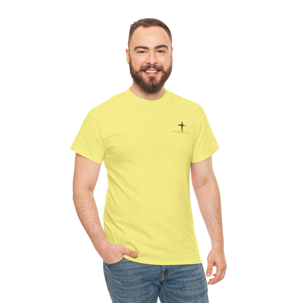 Christian T-Shirt - John 3:16 Cross with Purple Butterflies, Faith Tee