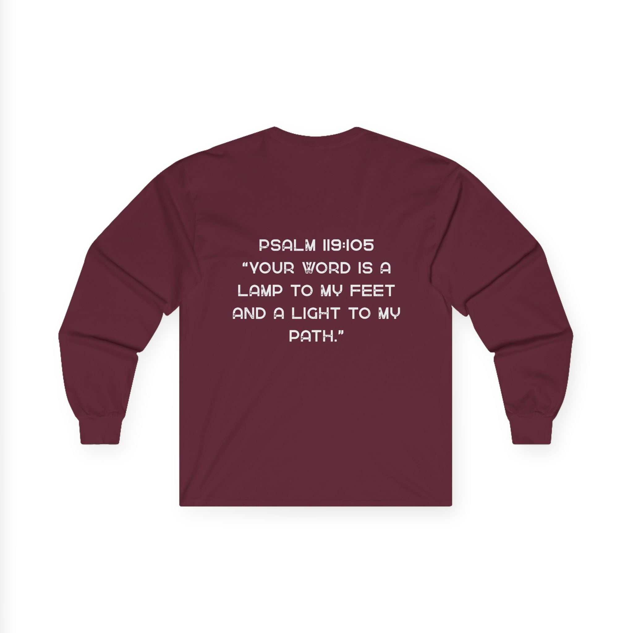 Psalm 119:105 Long Sleeve Tee — 'Your Word Is a Lamp to My Feet' Christian Shirt