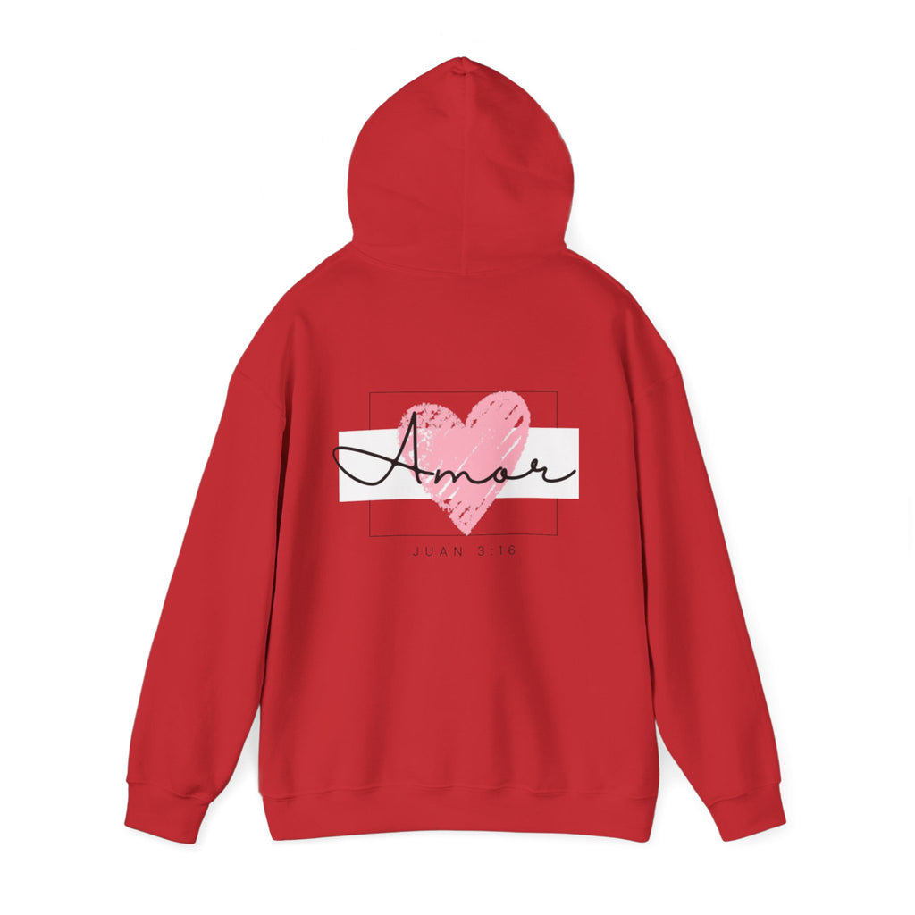 Amor Heart Christian Hoodie — Juan 3:16 unisex