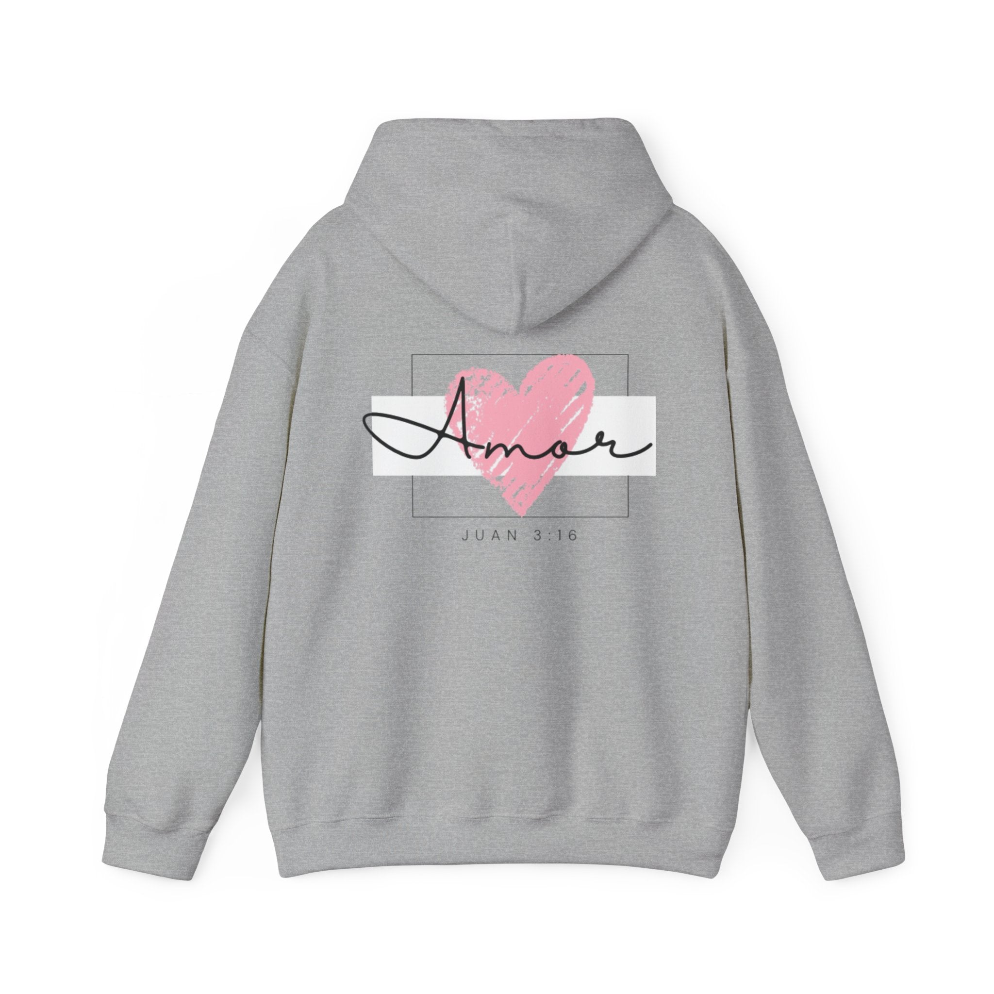 Amor Heart Christian Hoodie — Juan 3:16 unisex