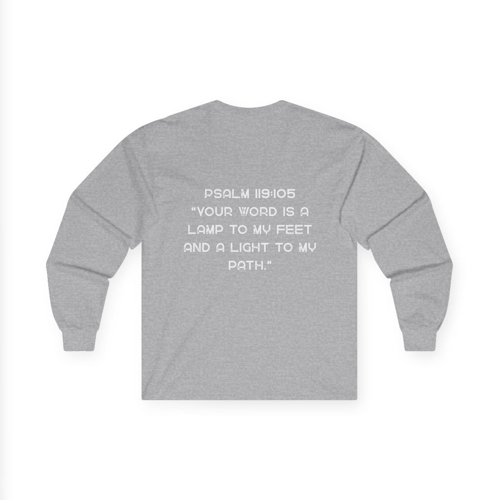 Psalm 119:105 Long Sleeve Tee — 'Your Word Is a Lamp to My Feet' Christian Shirt