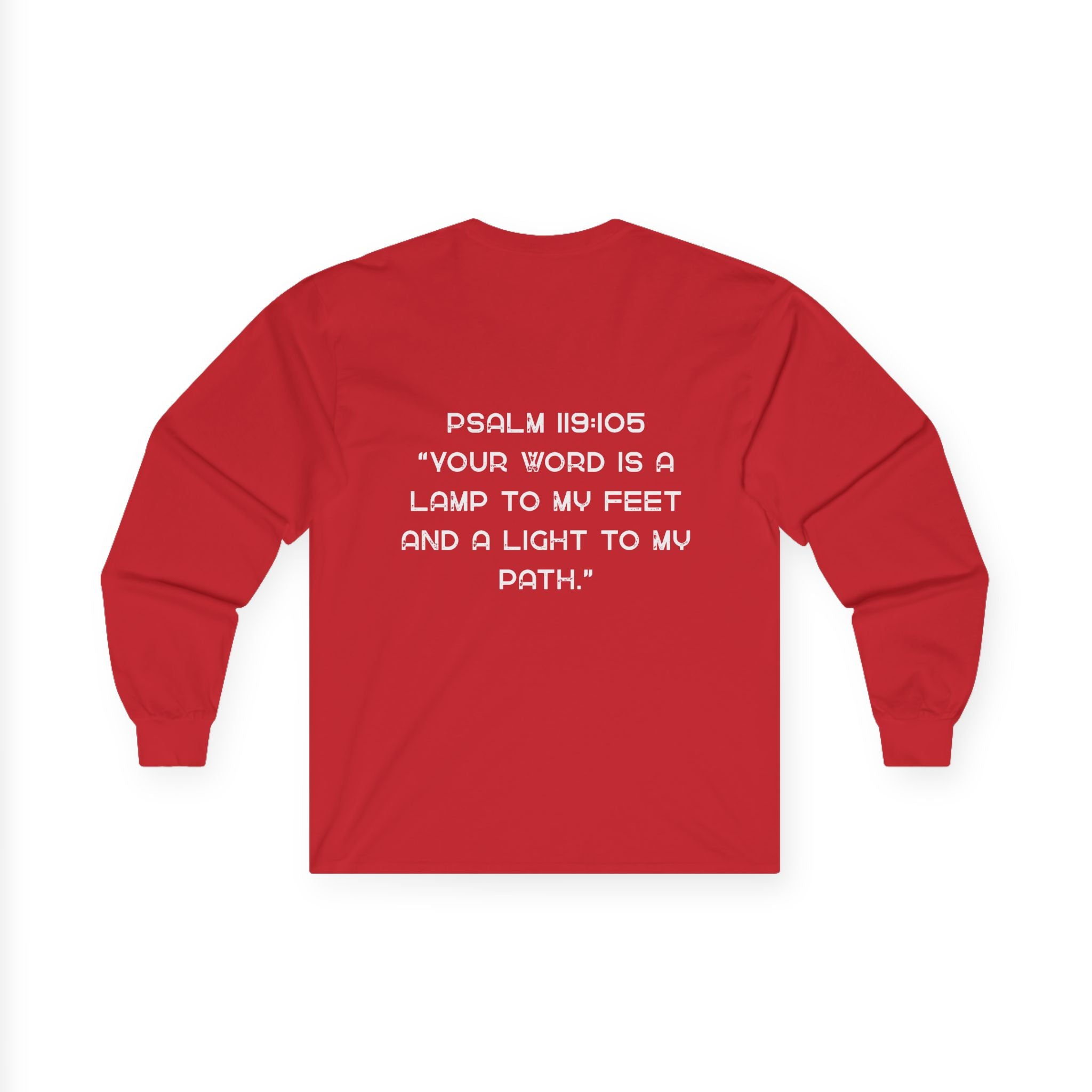 Psalm 119:105 Long Sleeve Tee — 'Your Word Is a Lamp to My Feet' Christian Shirt