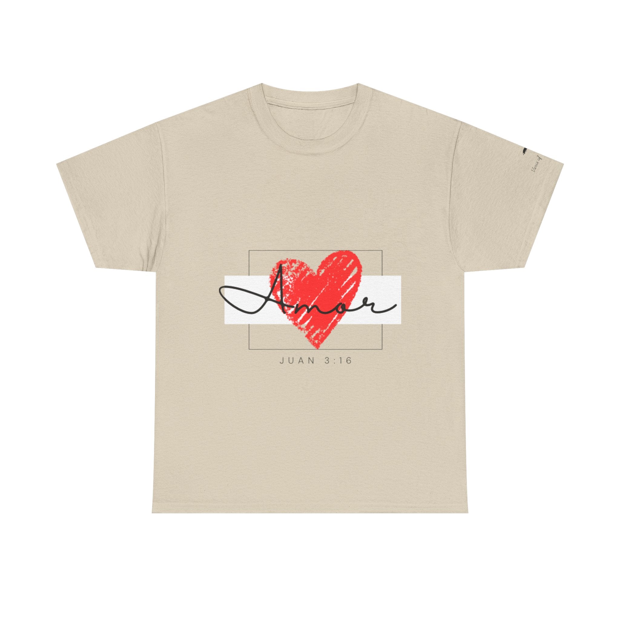 Women fashion Amor Heart T‑Shirt — Juan 3:16