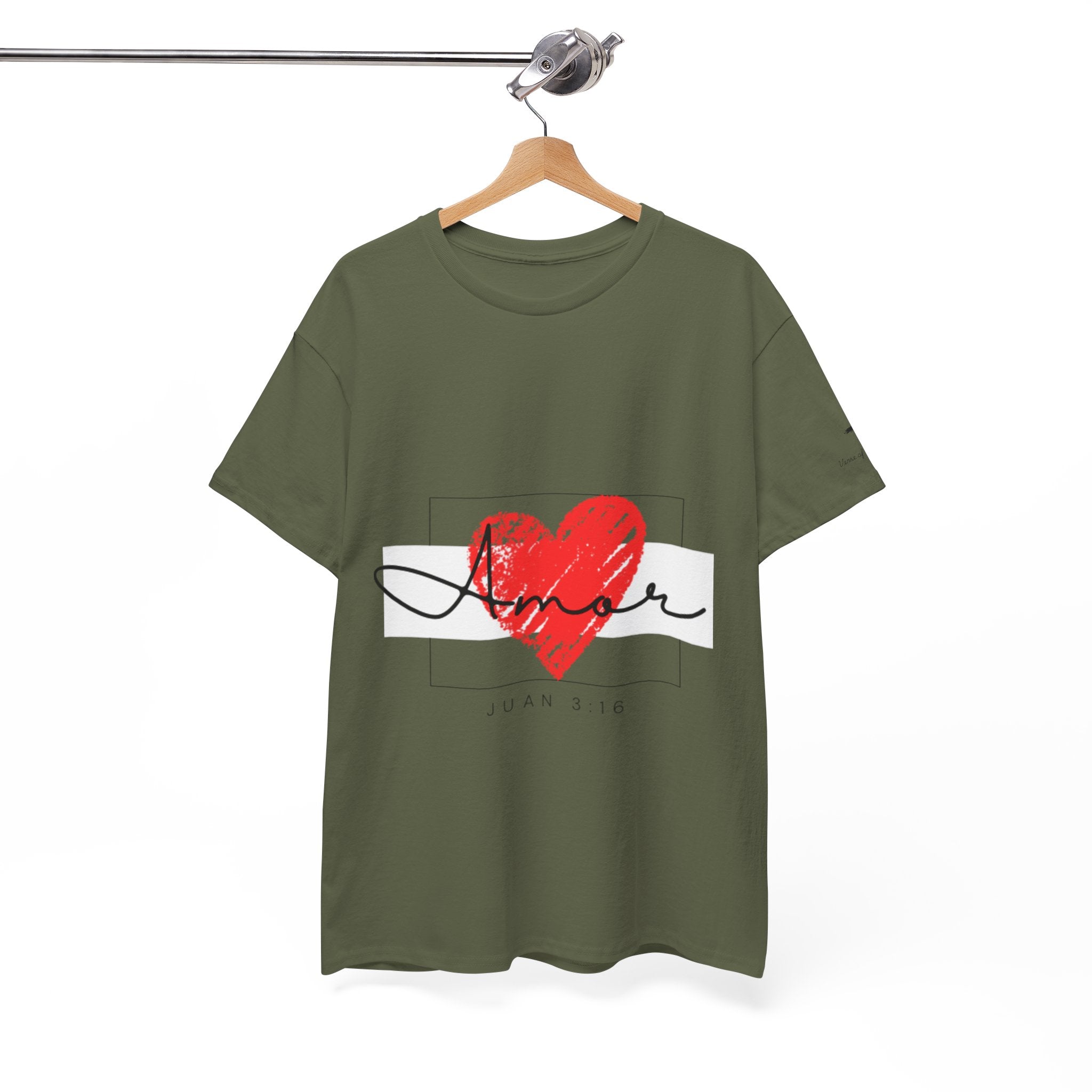 Women fashion Amor Heart T‑Shirt — Juan 3:16