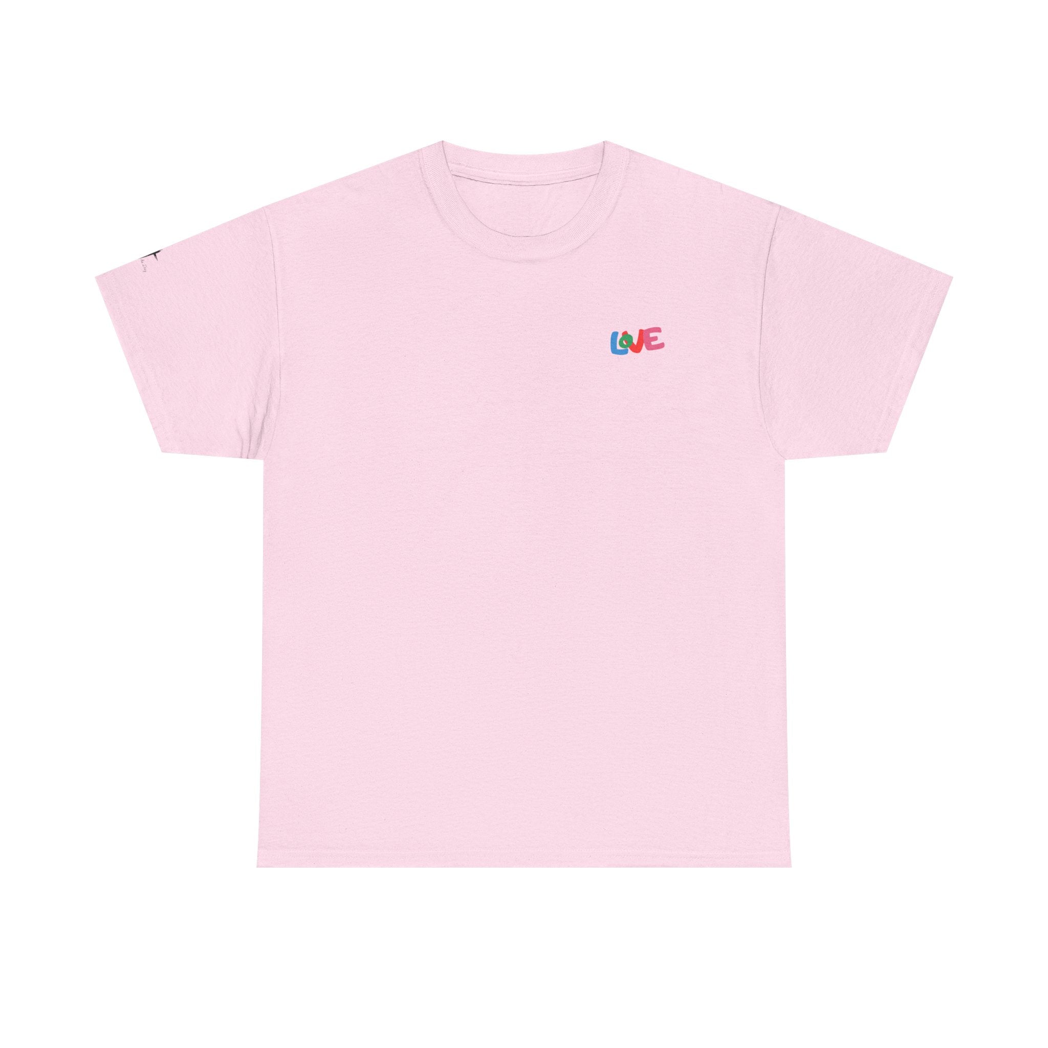 LOVE Colorblock Graphic Tee — Playful Back Typography 'Live Obedient & Value Everything ' Shirt