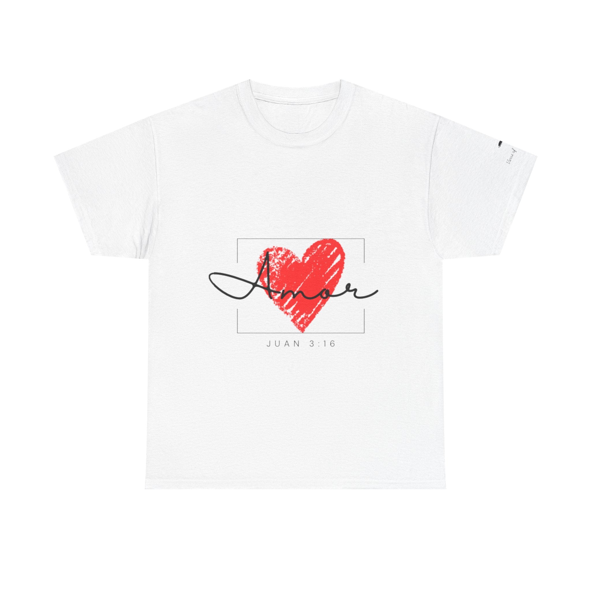 Women fashion Amor Heart T‑Shirt — Juan 3:16