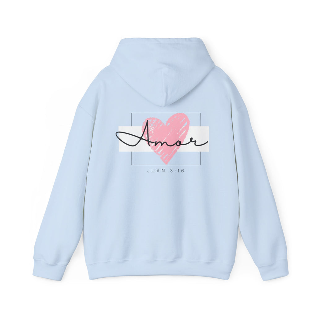 Amor Heart Christian Hoodie — Juan 3:16 unisex
