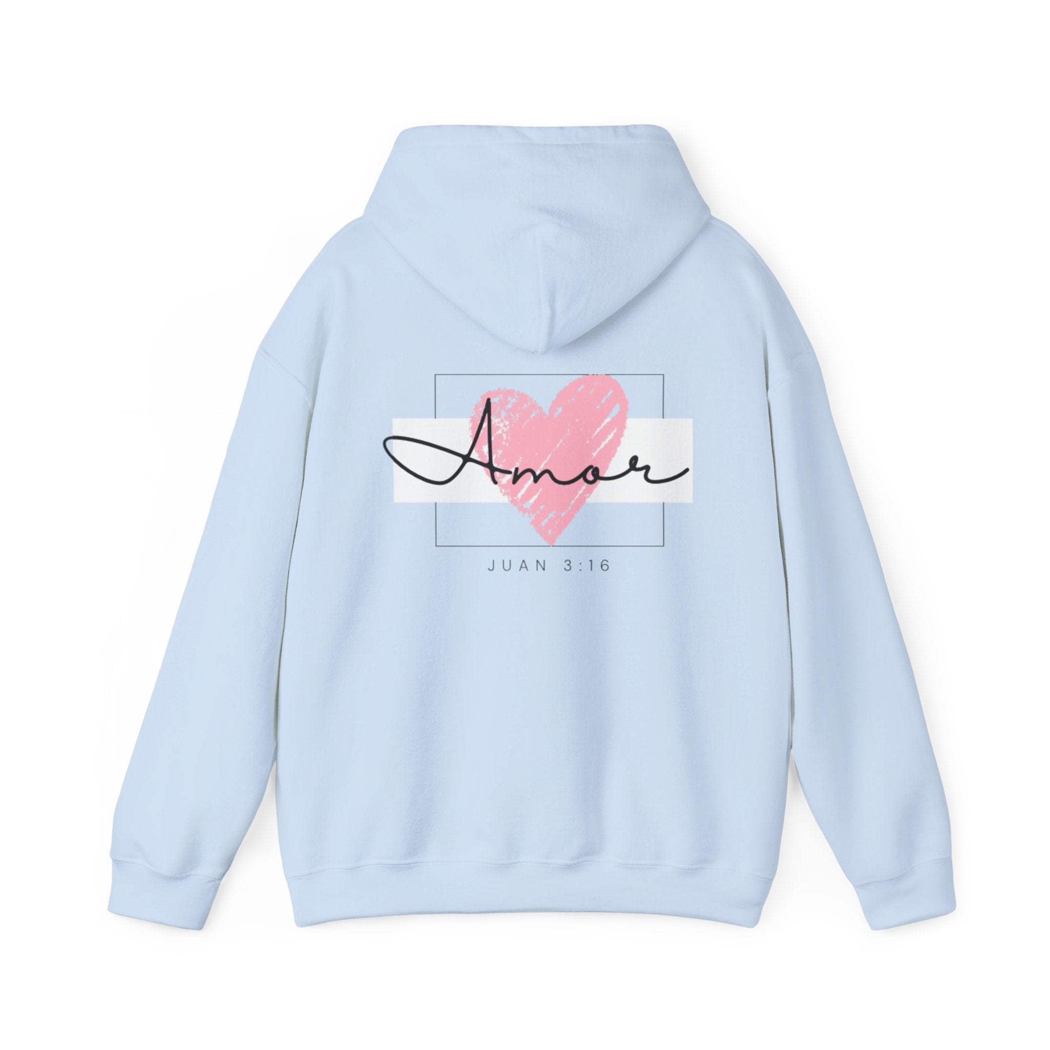 Amor Heart Christian Hoodie — Juan 3:16 unisex