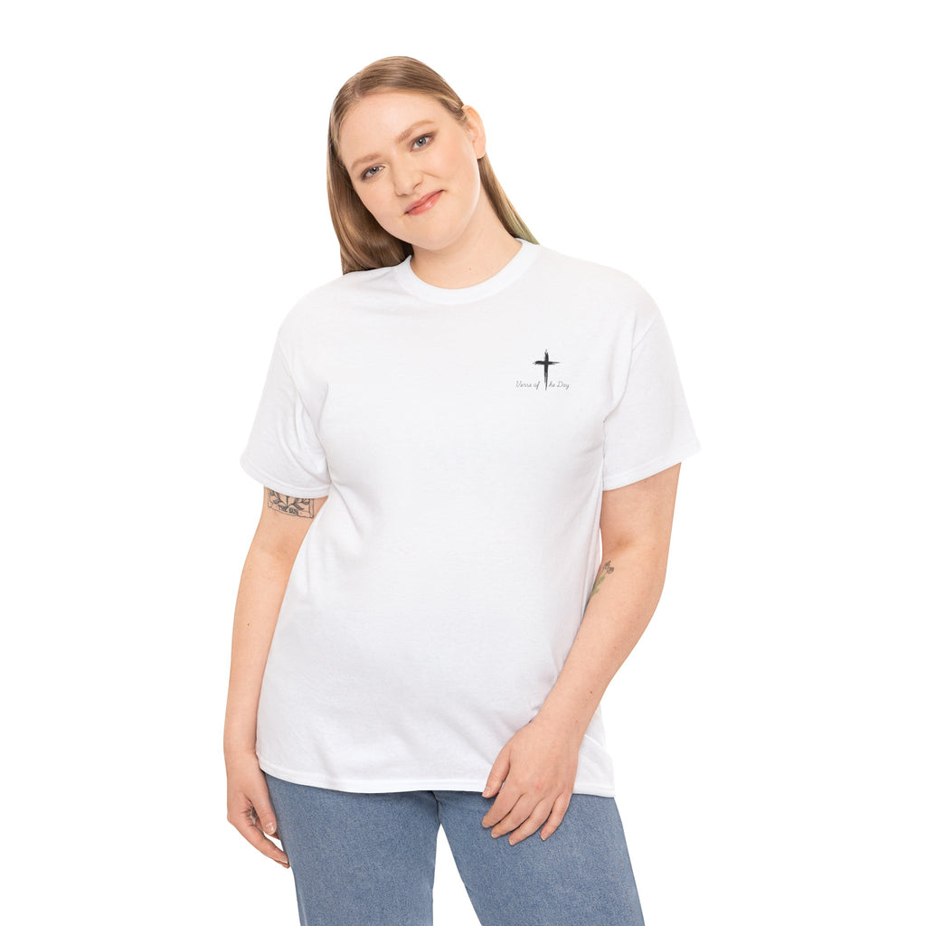 Christian T-Shirt - John 3:16 Cross with Purple Butterflies, Faith Tee