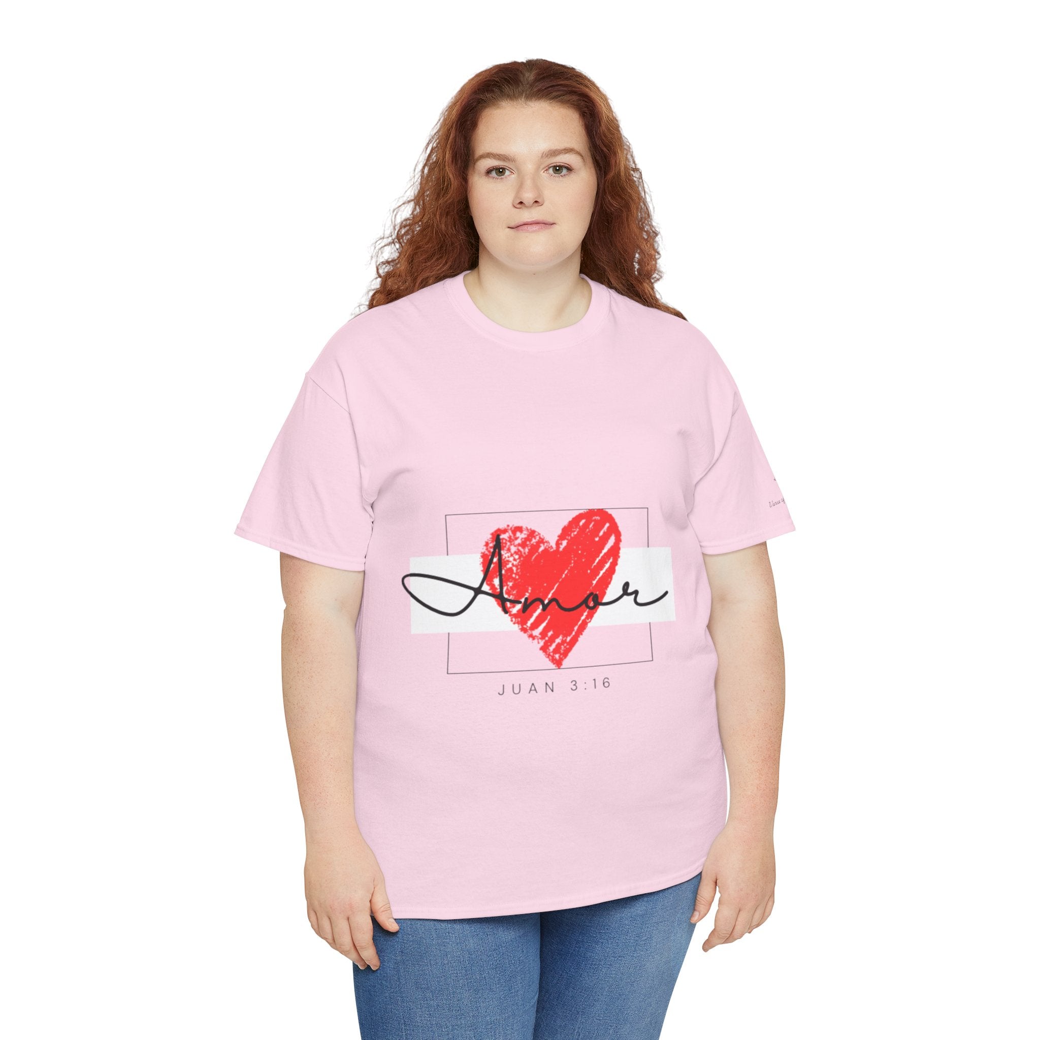Women fashion Amor Heart T‑Shirt — Juan 3:16