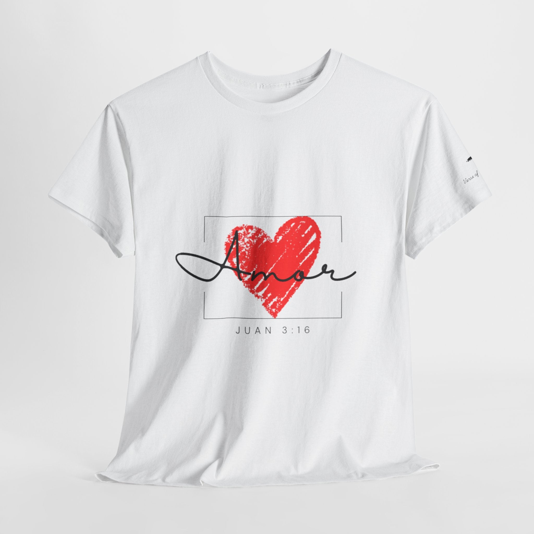 Women fashion Amor Heart T‑Shirt — Juan 3:16