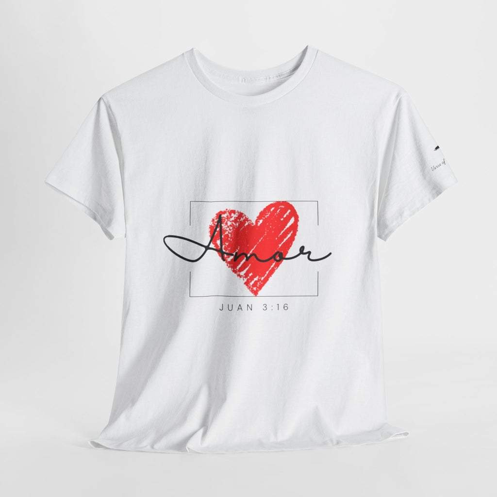 Women fashion Amor Heart T‑Shirt — Juan 3:16
