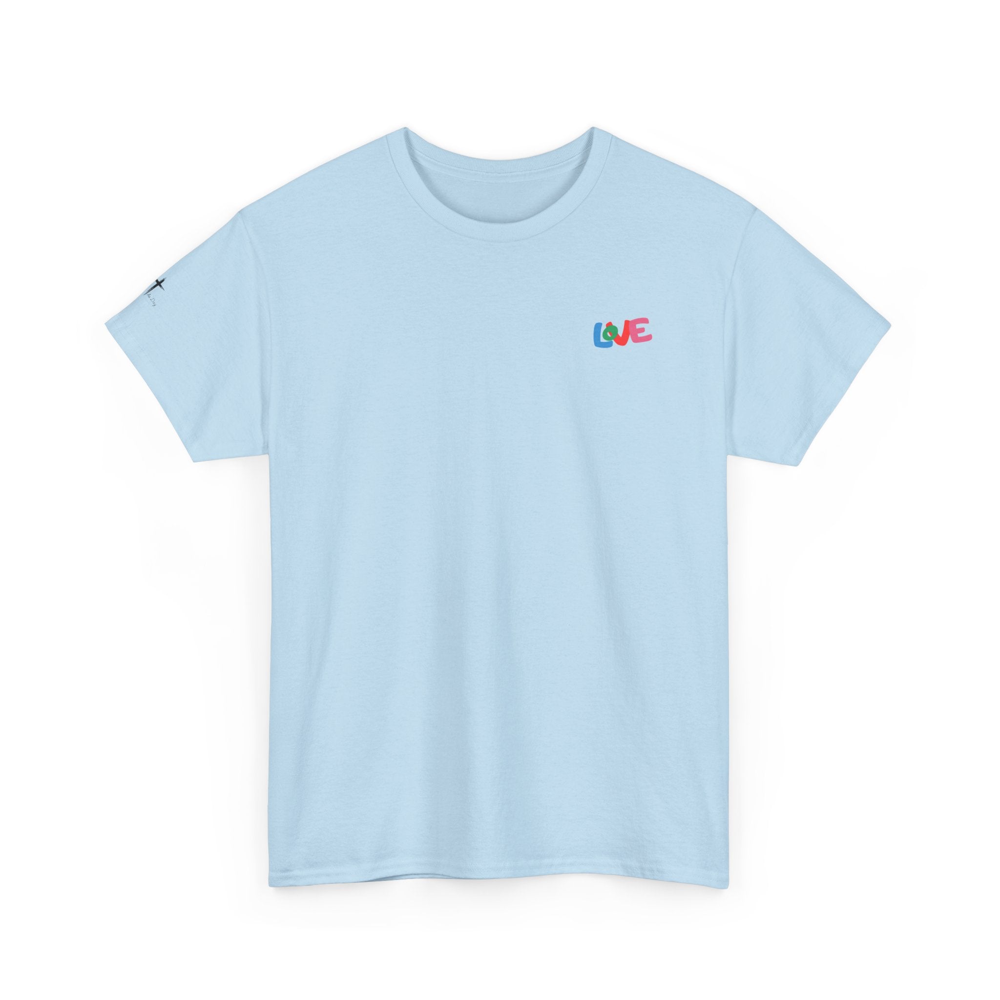 LOVE Colorblock Graphic Tee — Playful Back Typography 'Live Obedient & Value Everything ' Shirt