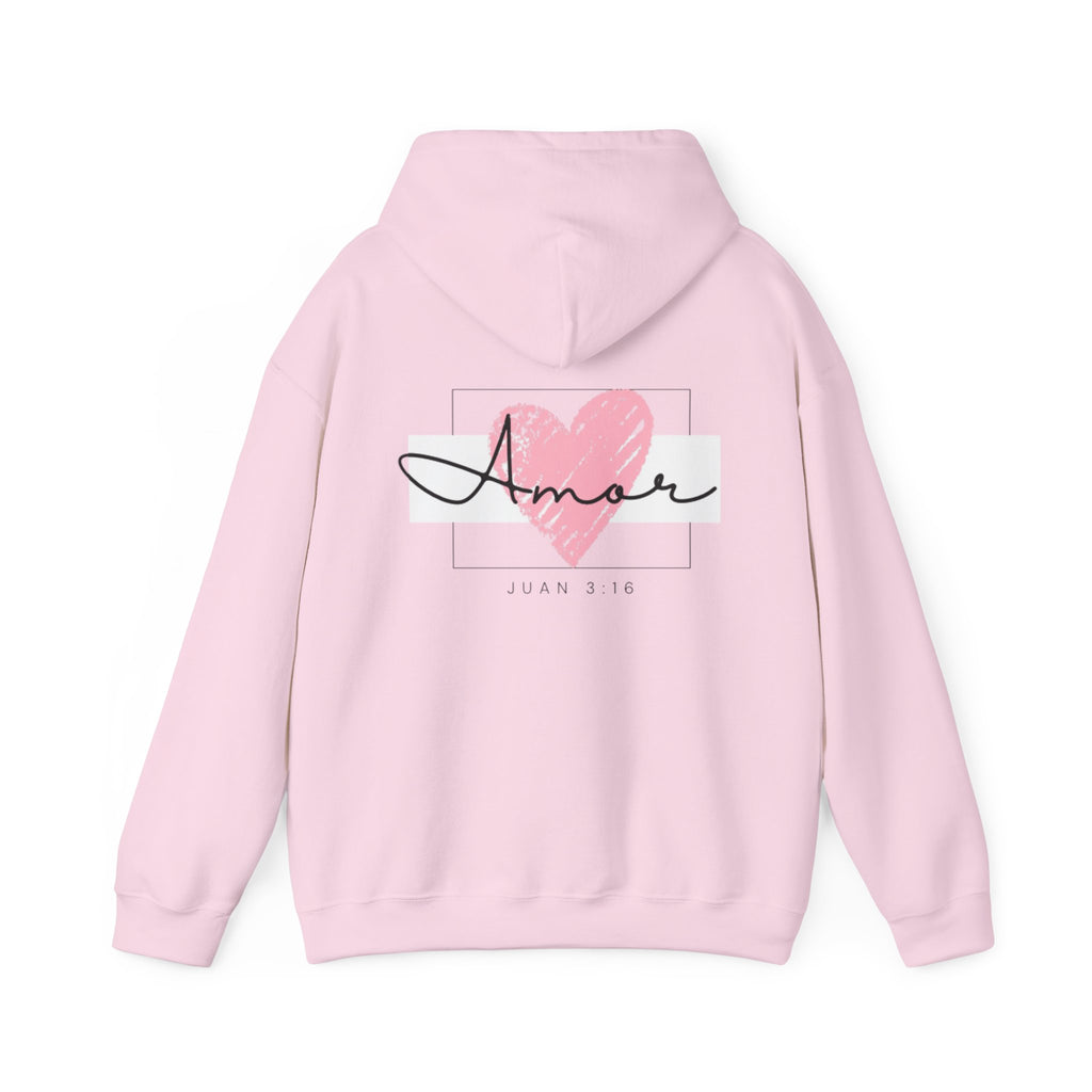 Amor Heart Christian Hoodie — Juan 3:16 unisex