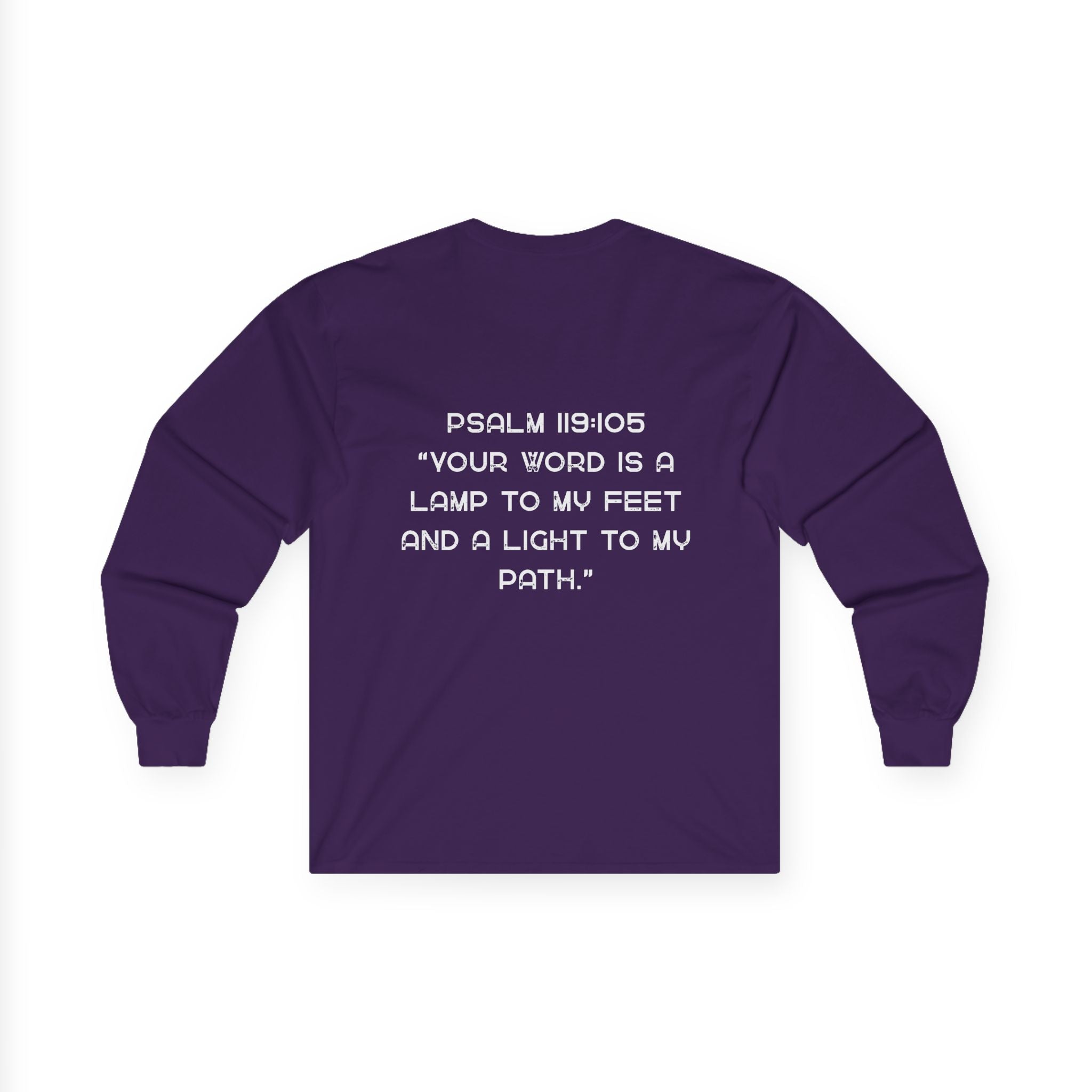 Psalm 119:105 Long Sleeve Tee — 'Your Word Is a Lamp to My Feet' Christian Shirt
