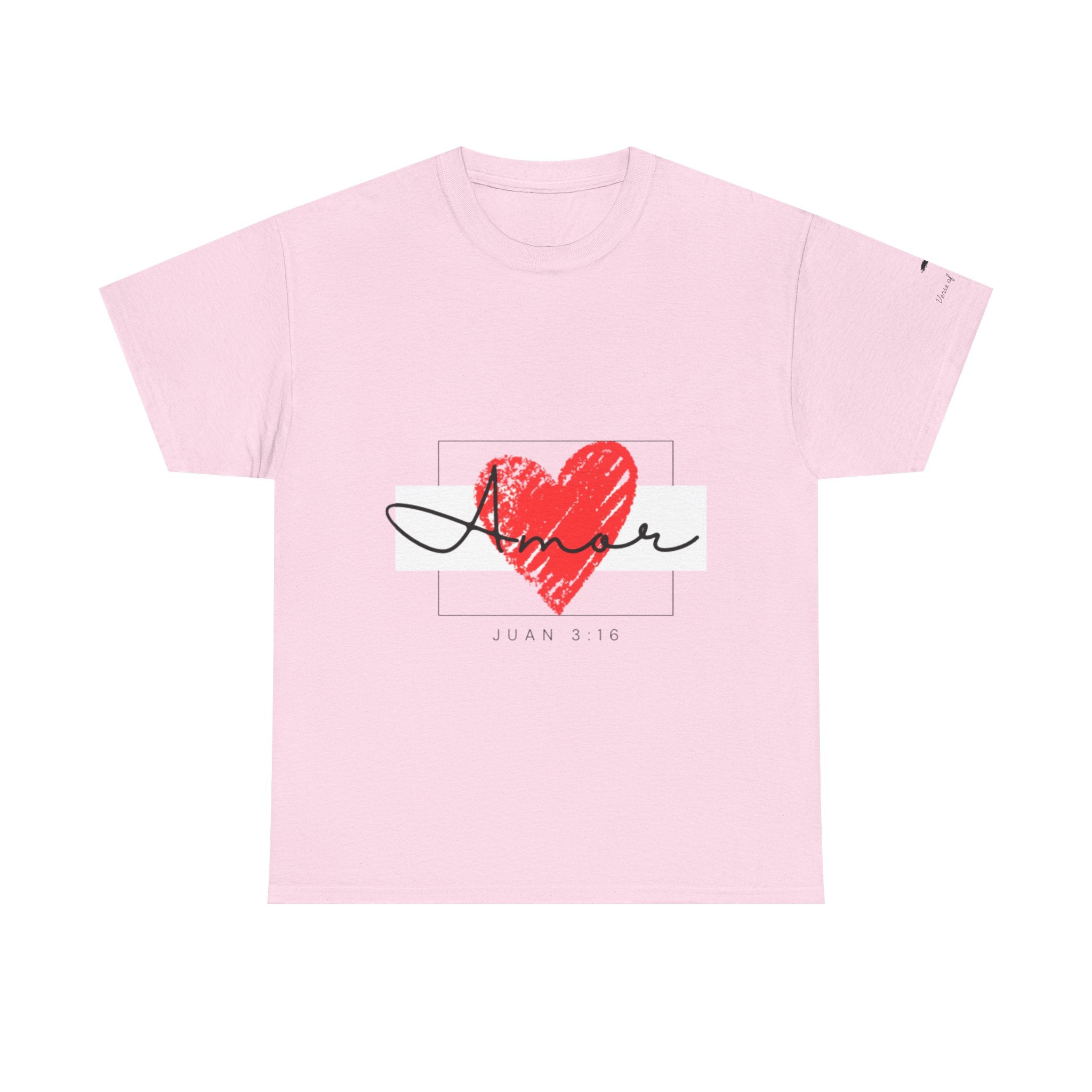Women fashion Amor Heart T‑Shirt — Juan 3:16