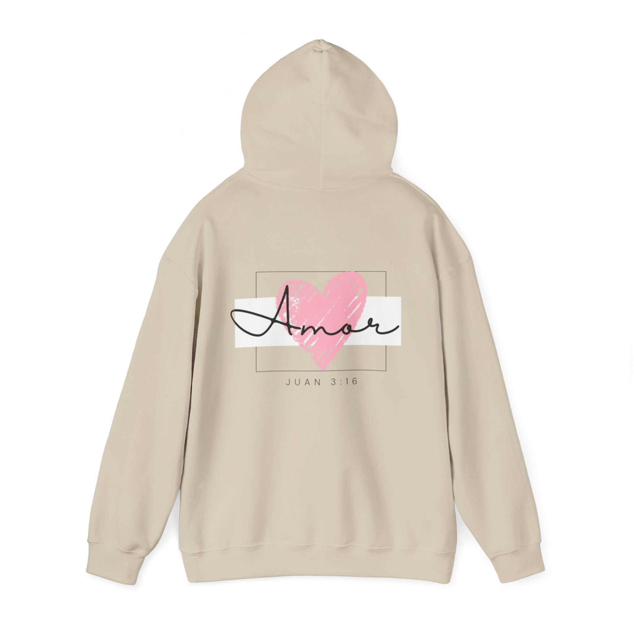 Amor Heart Christian Hoodie — Juan 3:16 unisex