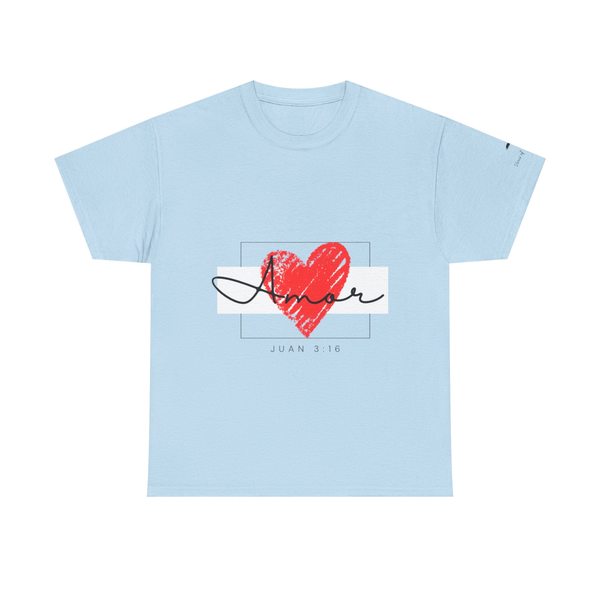 Women fashion Amor Heart T‑Shirt — Juan 3:16