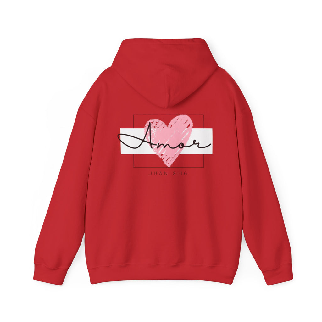 Amor Heart Christian Hoodie — Juan 3:16 unisex