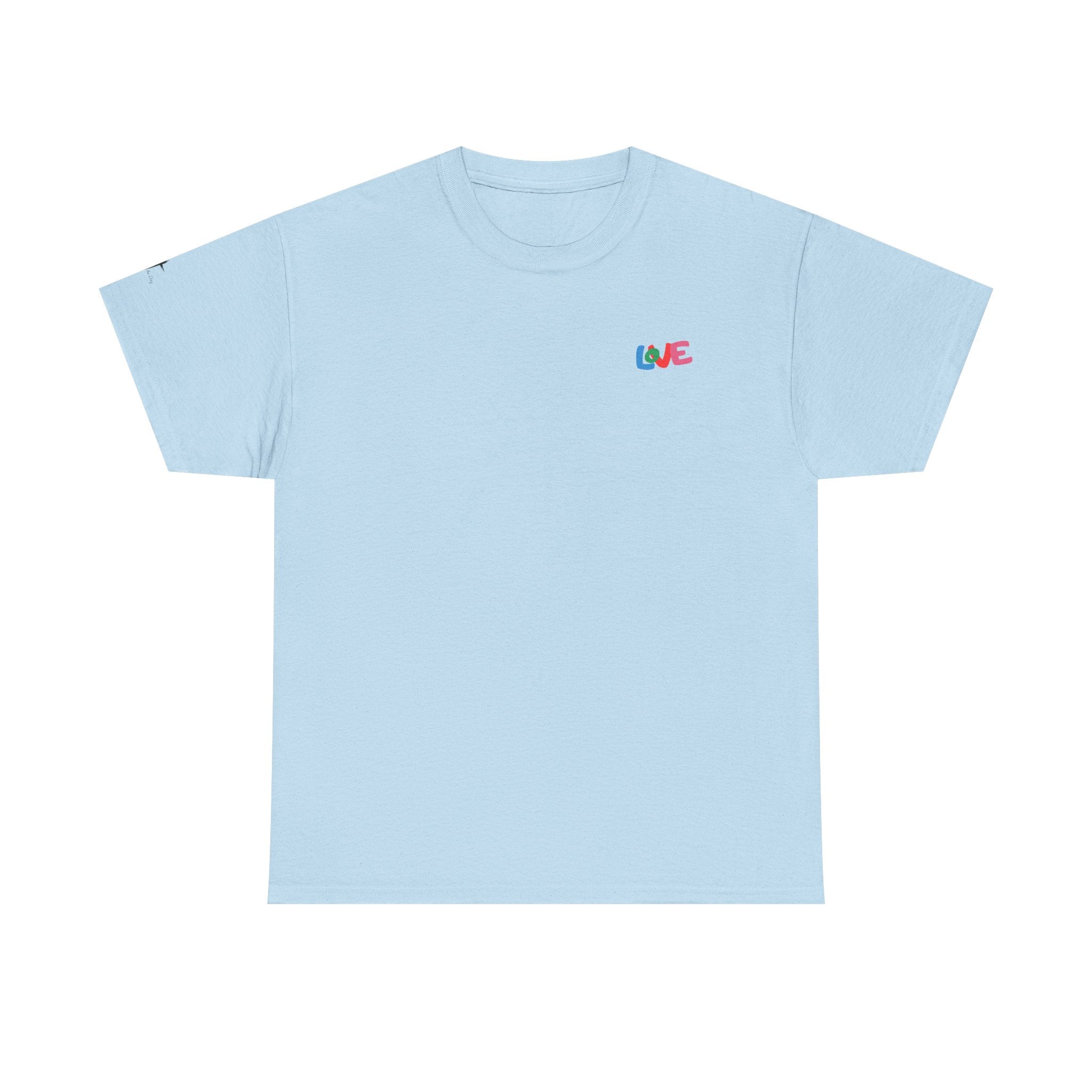 LOVE Colorblock Graphic Tee — Playful Back Typography 'Live Obedient & Value Everything ' Shirt
