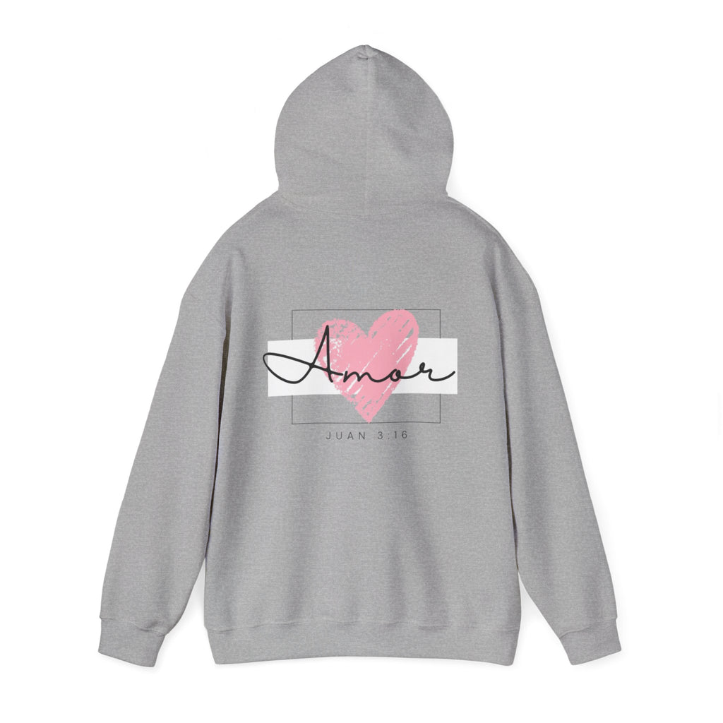 Amor Heart Christian Hoodie — Juan 3:16 unisex
