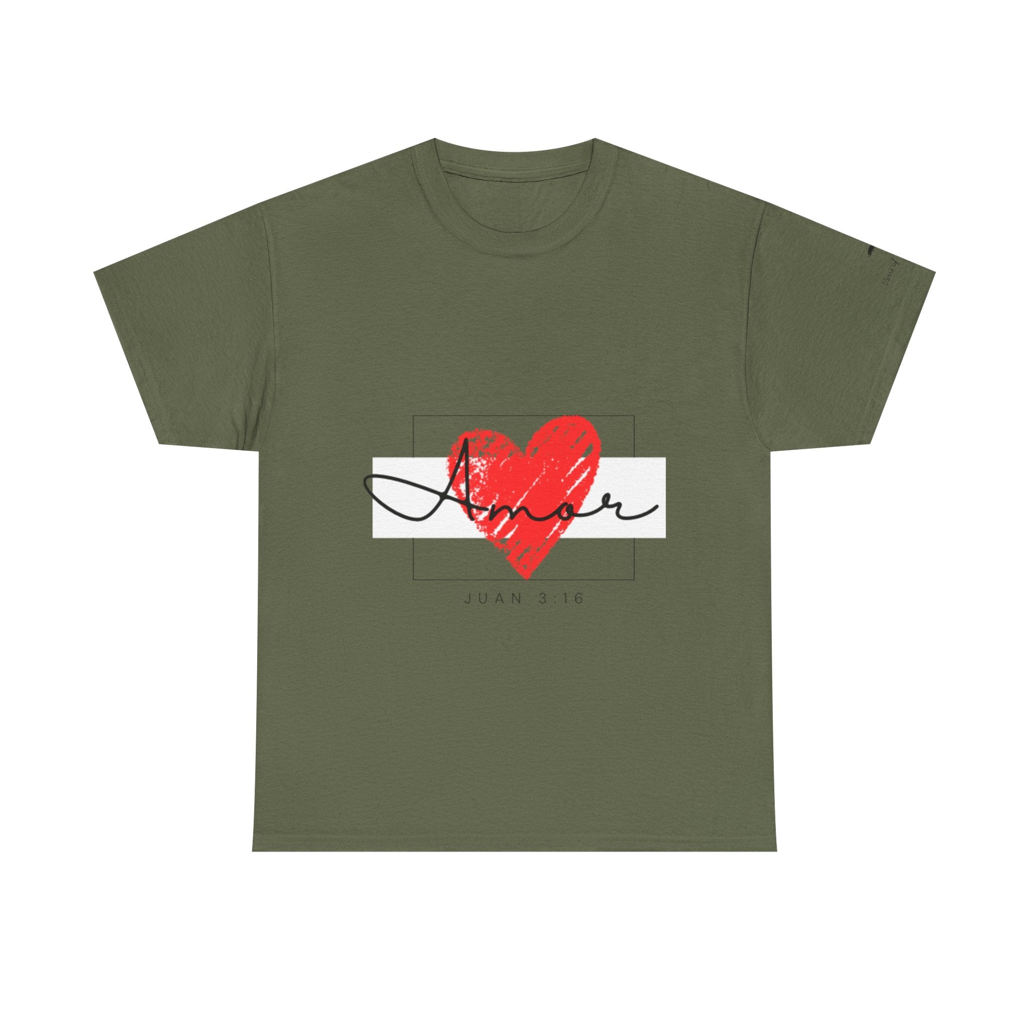 Women fashion Amor Heart T‑Shirt — Juan 3:16